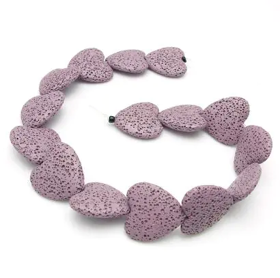 Colorful Heart-Shaped Volcanic Rock Bracelet - Image 15