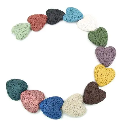 Colorful Heart-Shaped Volcanic Rock Bracelet - Image 16