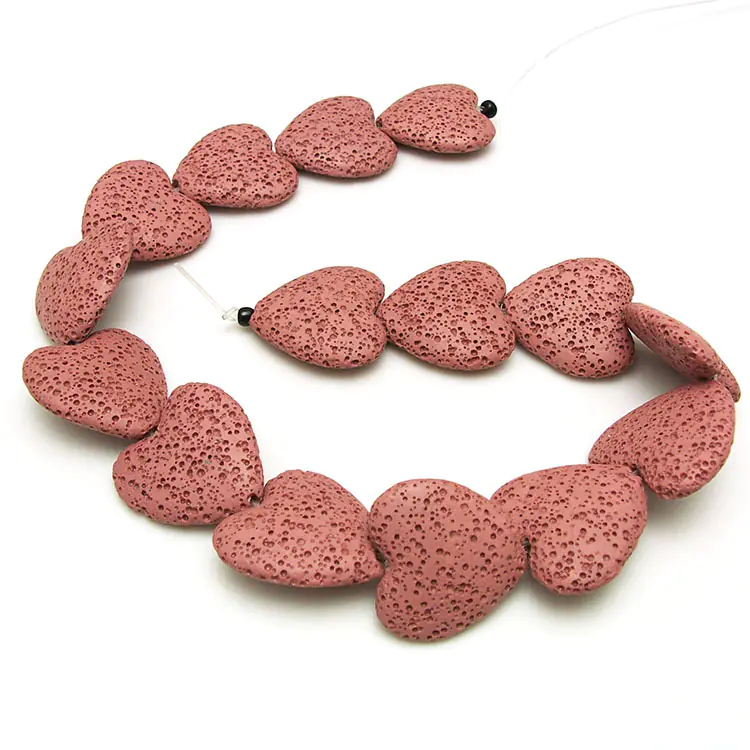 Colorful Heart-Shaped Volcanic Rock Bracelet - Image 2