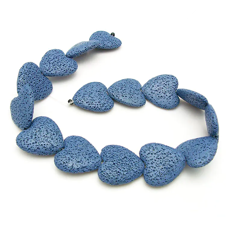 Colorful Heart-Shaped Volcanic Rock Bracelet - Image 22