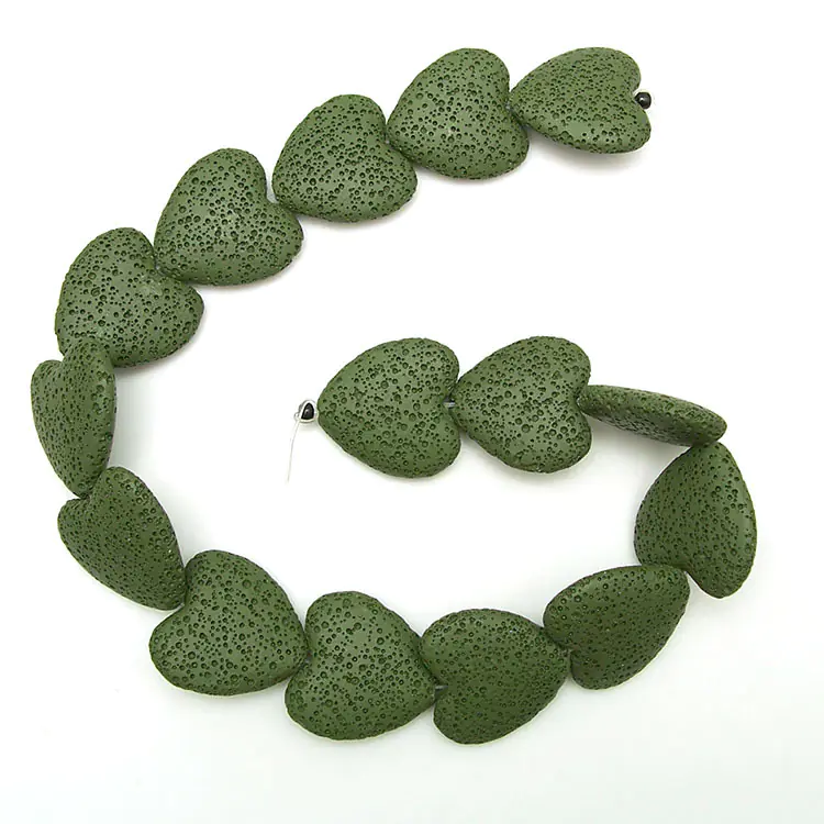 Colorful Heart-Shaped Volcanic Rock Bracelet - Image 25