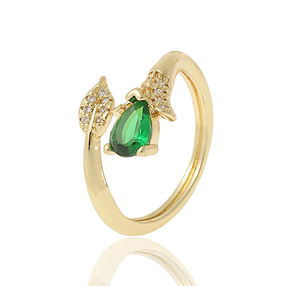 Copper Plated Gold Inlaid Zircon Fashion Ring - Image 2