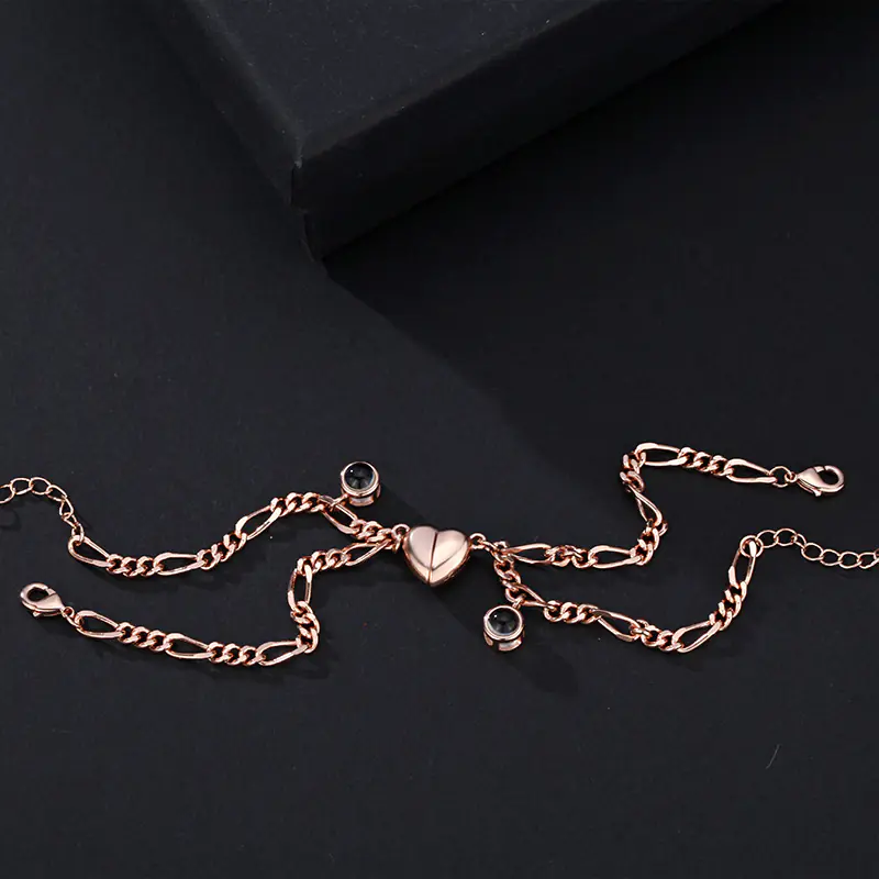 "Couple Bracelet with Simple Projection in 100 Languages" - Image 2