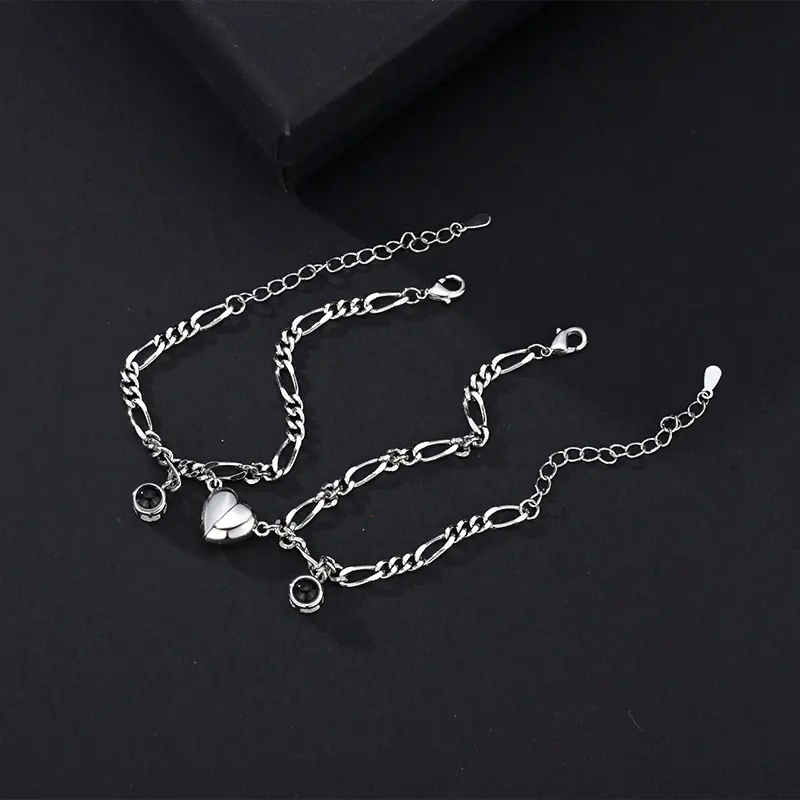 "Couple Bracelet with Simple Projection in 100 Languages" - Image 4