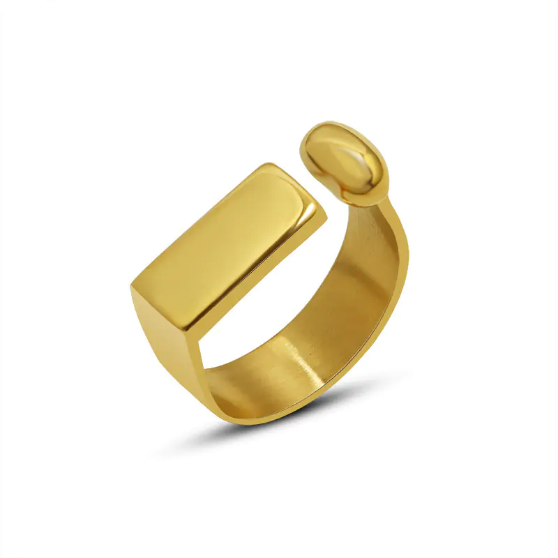 Creative Titanium Steel Ring with Letter Design for Women