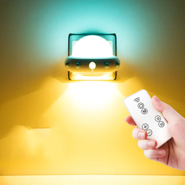 Creative UFO LED Night Light with Remote Control - Image 2
