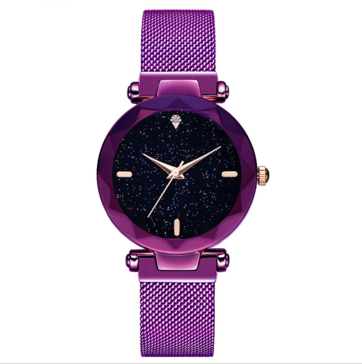 Creative Women's Watch in Purple and Brown Colors - Image 2