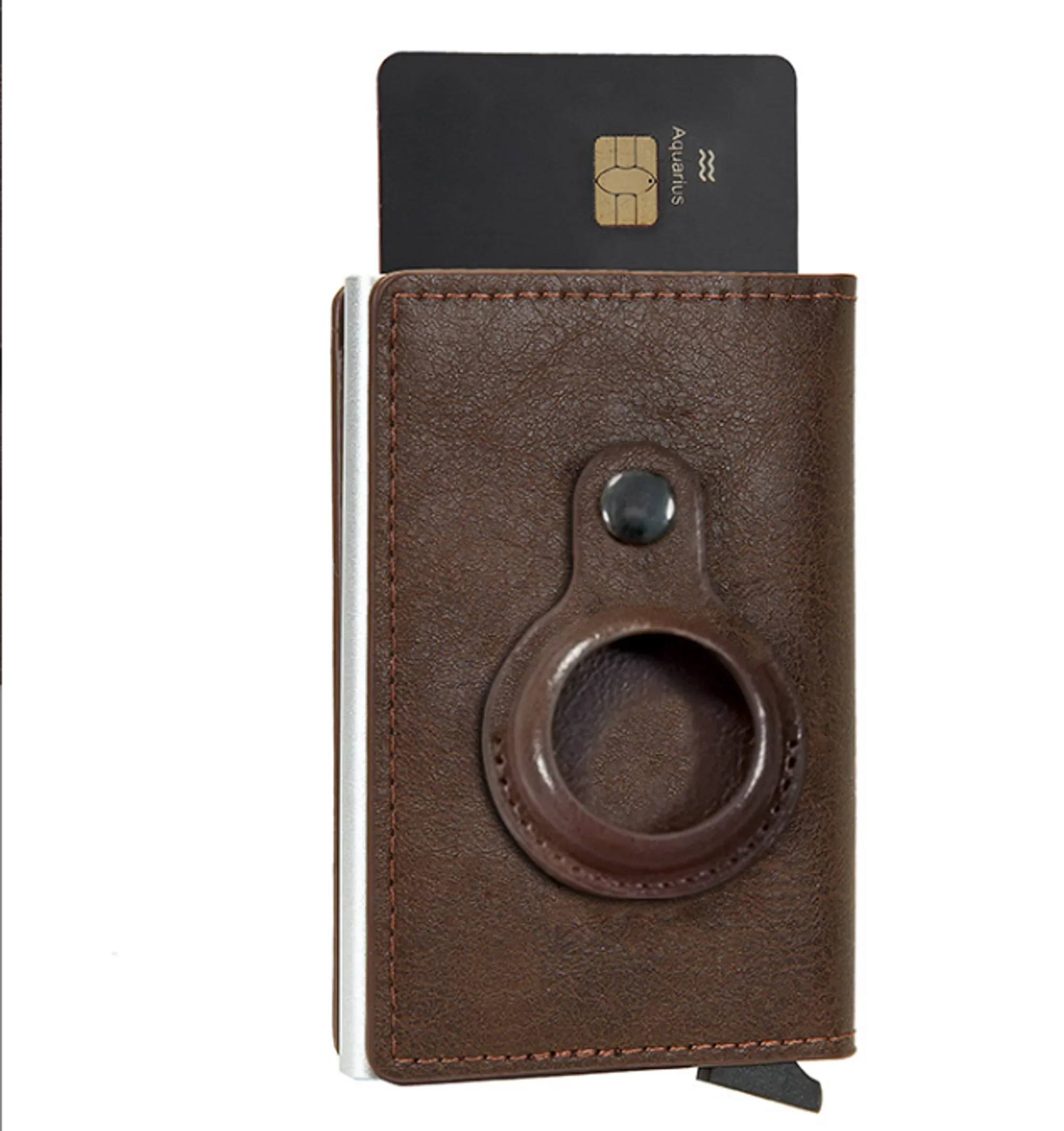 Credit Card Holder Vintage Leather Bank Card Wallet - Image 3