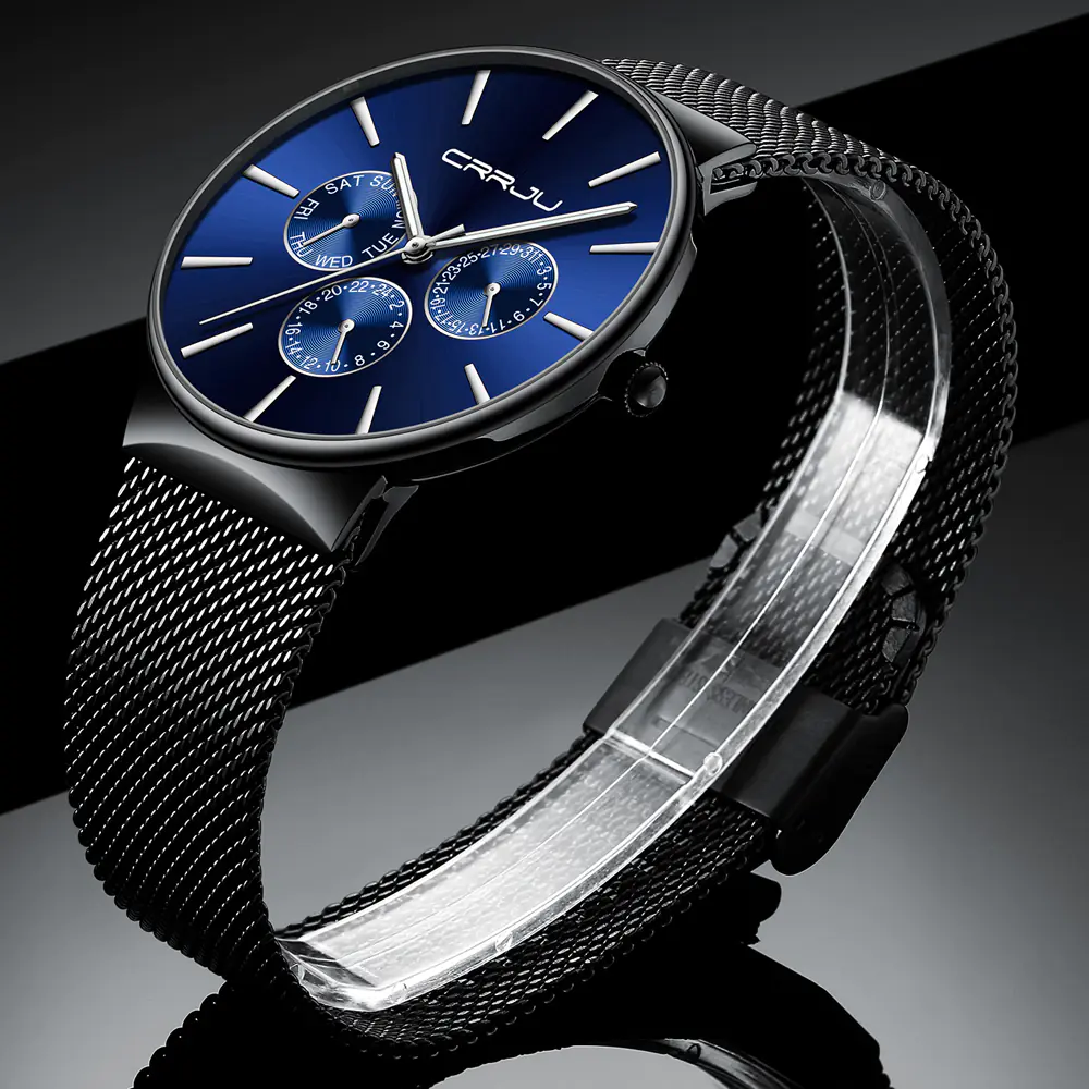 CRRJU Men's Multifunctional Stainless Steel Watch - Image 3