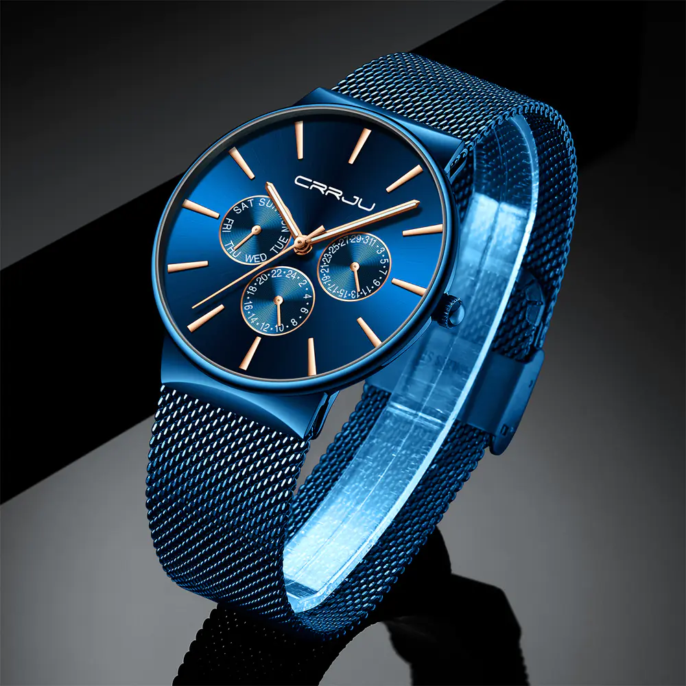 CRRJU Men's Multifunctional Stainless Steel Watch - Image 4