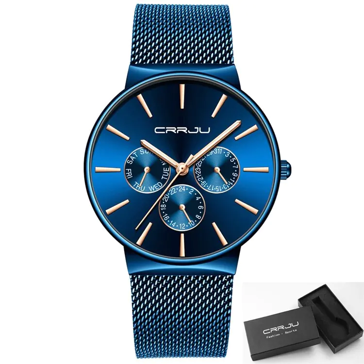 CRRJU Men's Multifunctional Stainless Steel Watch - Image 5