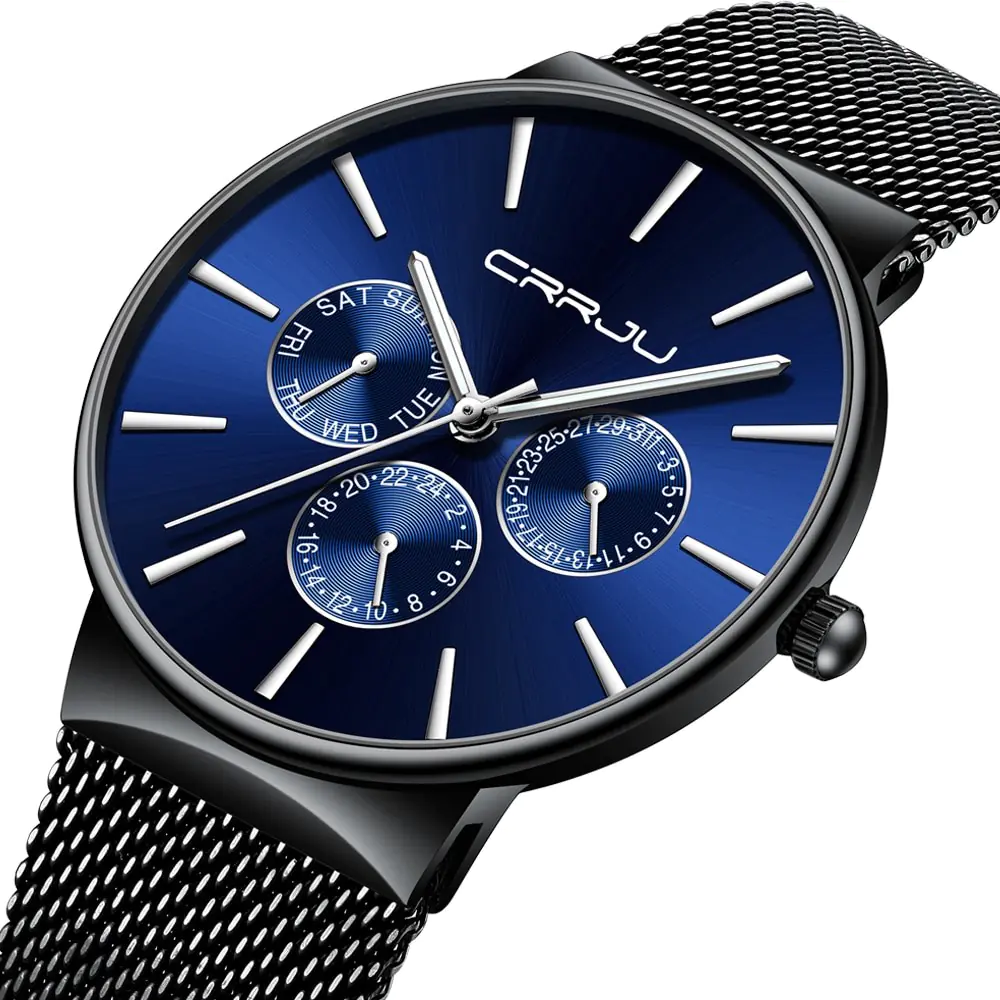 CRRJU Men's Multifunctional Stainless Steel Watch - Image 6