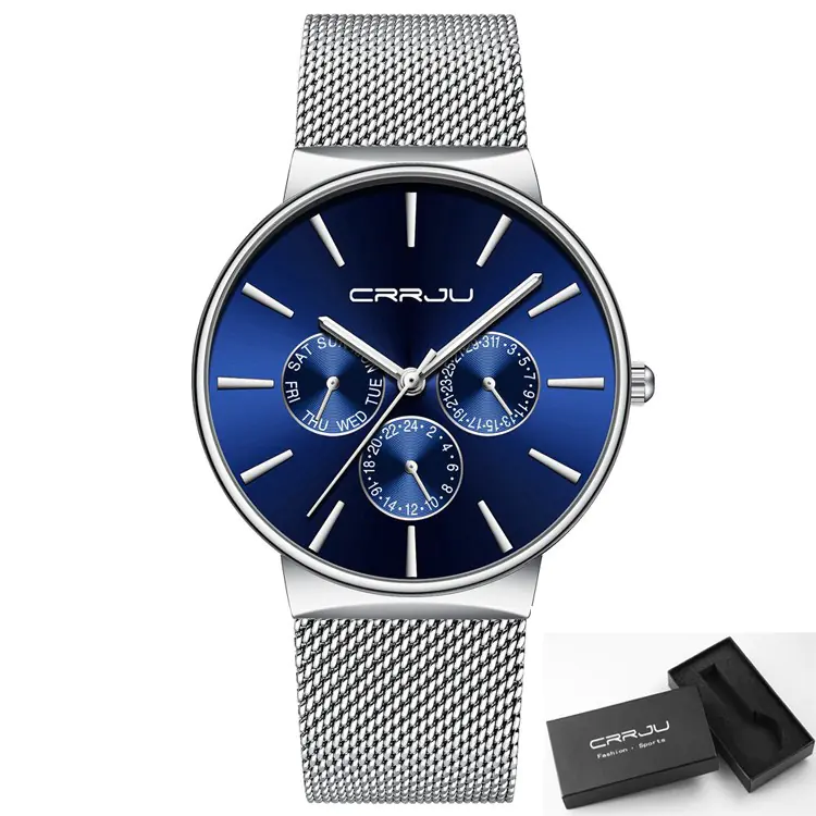 CRRJU Men's Multifunctional Stainless Steel Watch - Image 7