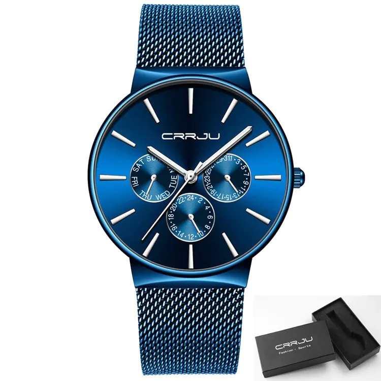 CRRJU Men's Multifunctional Stainless Steel Watch - Image 8