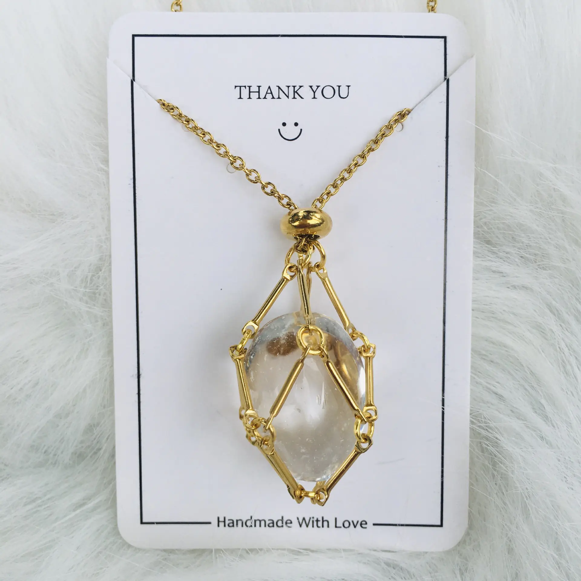 Crystal Raw Stone Pendant Necklace - Image 10