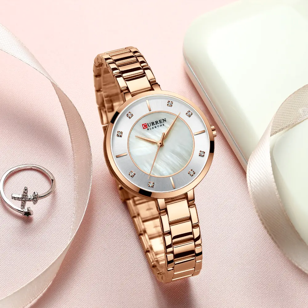 Curren Women's Waterproof Quartz Watch with Steel Band - Image 2