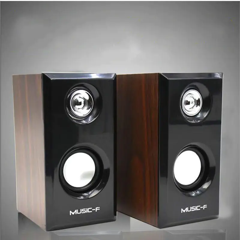D092 Wooden Mini Speaker with Subwoofer for PC and Mobile - Image 4