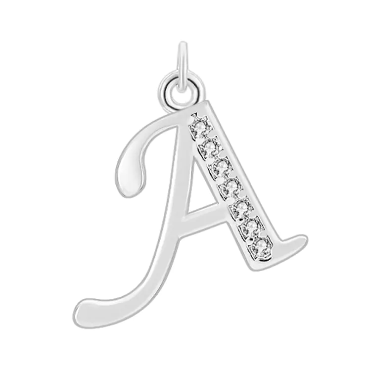Diamond-Embedded Capital 26 English Letter Pendant Set - Image 13