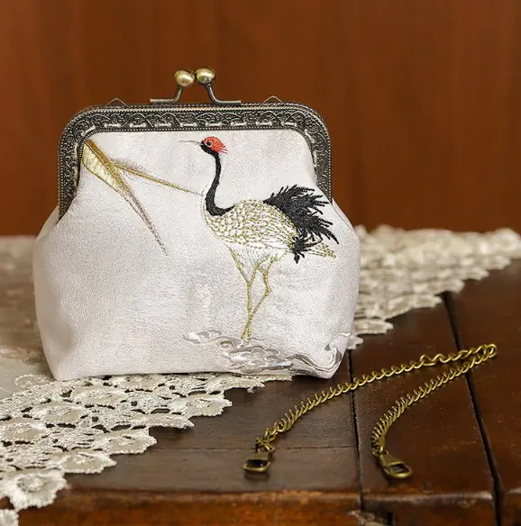 DIY Embroidery Coin Purse Kit with Chain Strap - Image 3