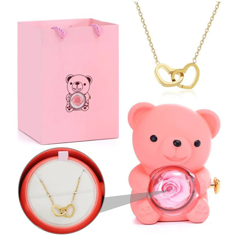 Double Heart Necklace Set - Image 5