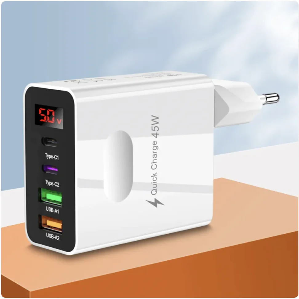 Dual USB & Type-C Digital Display Phone Charger - Image 2