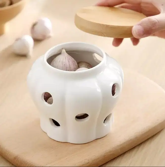Elegant Porcelain Garlic Keeper - Image 3