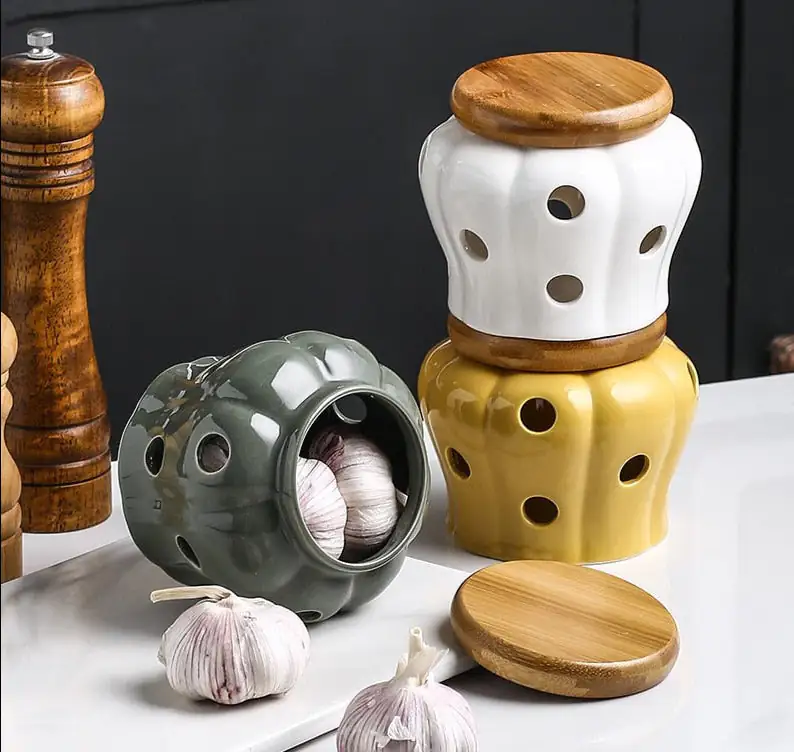 Elegant Porcelain Garlic Keeper - Image 5