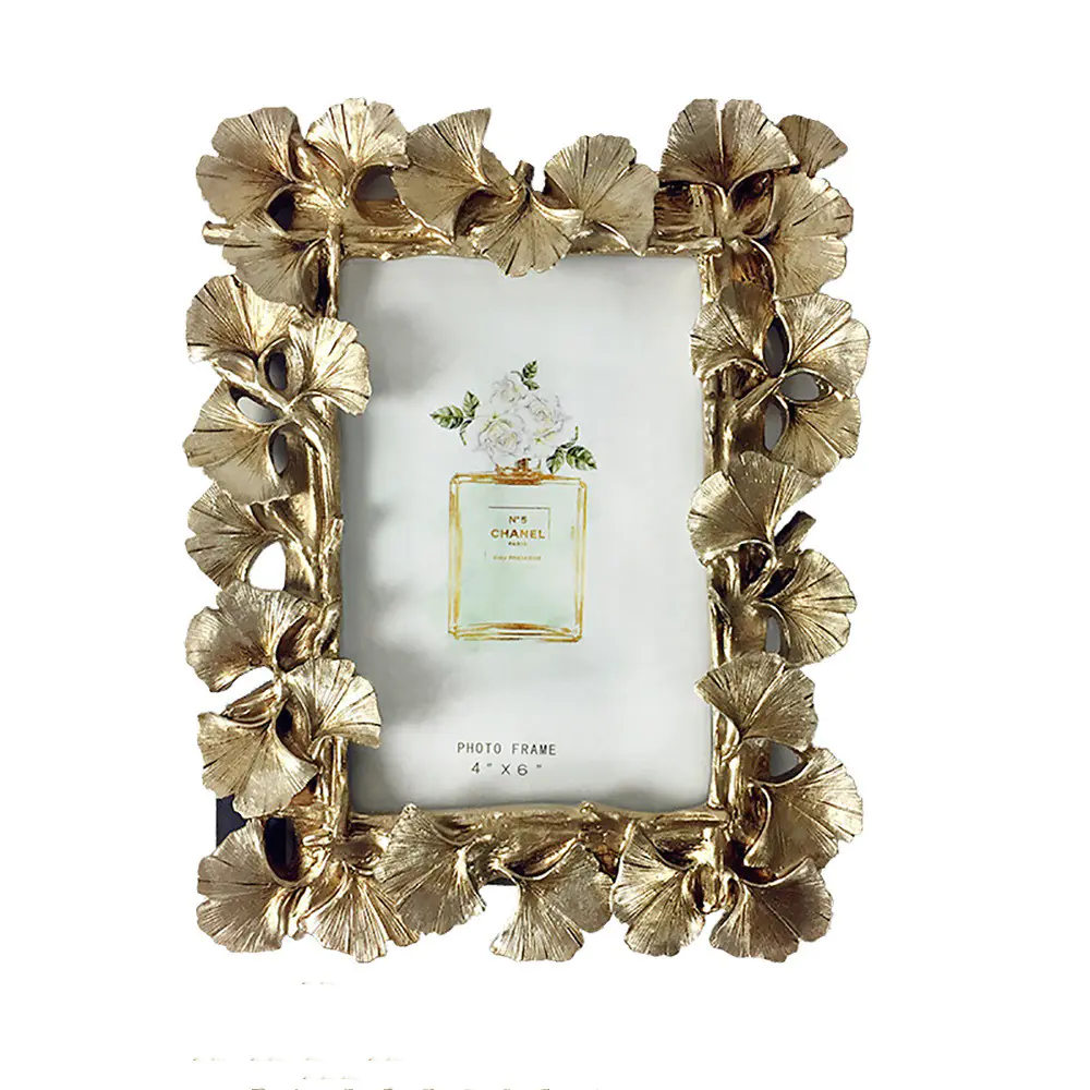 European Nordic Crown Photo Frame in Gold Resin - Image 4
