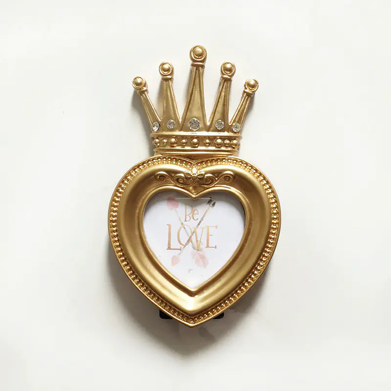 European Nordic Crown Photo Frame in Gold Resin - Image 7