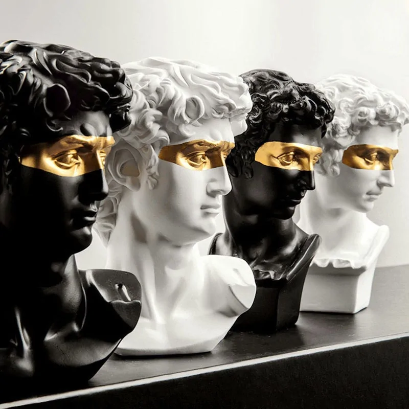 European Resin Mini Bust Sculpture: Abstract Art for Home Decoration - Image 5