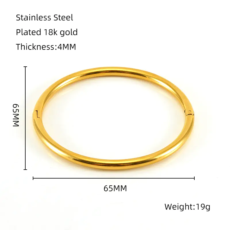 Fashion Bamboo Titanium Steel Bracelet with Three Beads
