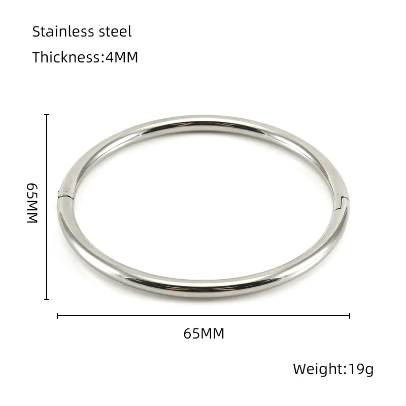 Fashion Bamboo Titanium Steel Bracelet with Three Beads - Image 12
