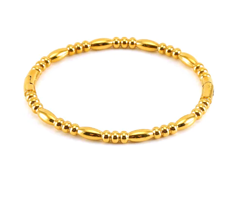 Fashion Bamboo Titanium Steel Bracelet with Three Beads - Image 5