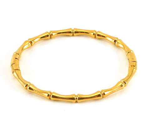 Fashion Bamboo Titanium Steel Bracelet with Three Beads - Image 9