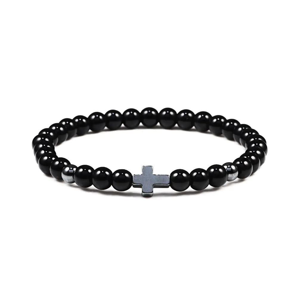 Fashion Hematite Beaded Stretch Bracelet with Turquoise
