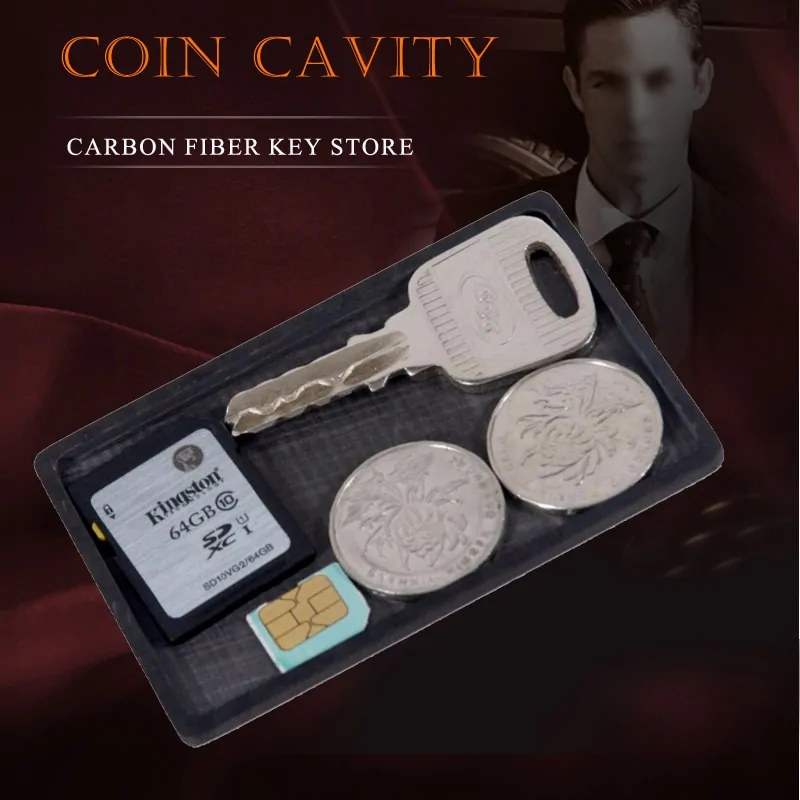 Fashion Sliding Fan Carbon Fiber Wallet - Image 3