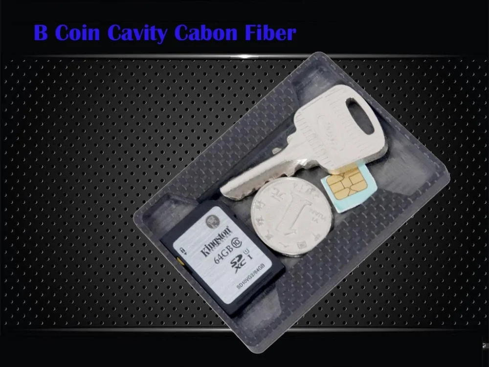 Fashion Sliding Fan Carbon Fiber Wallet - Image 4