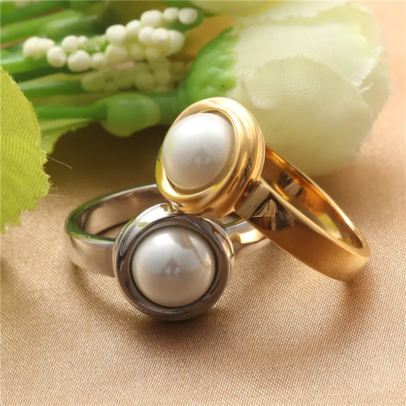 Fashion Titanium Steel Natural Stone Women's Ring - Image 5