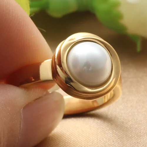 Fashion Titanium Steel Natural Stone Women's Ring - Image 6