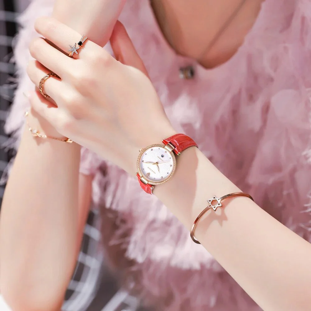 Fashion Women Watches 2021 New Leather Minimalist Watch Ladies Quartz Japan Movement Dress Wrist Watch Clock Montre Femme - Image 4