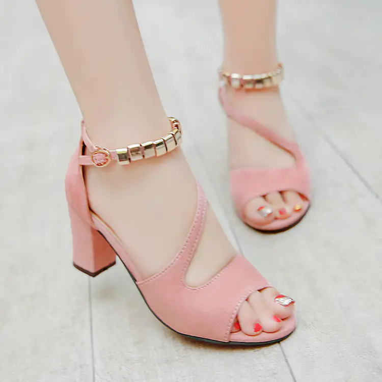 Fashion Women's Sandals with Thick Mid-Heel Buckle - Image 7
