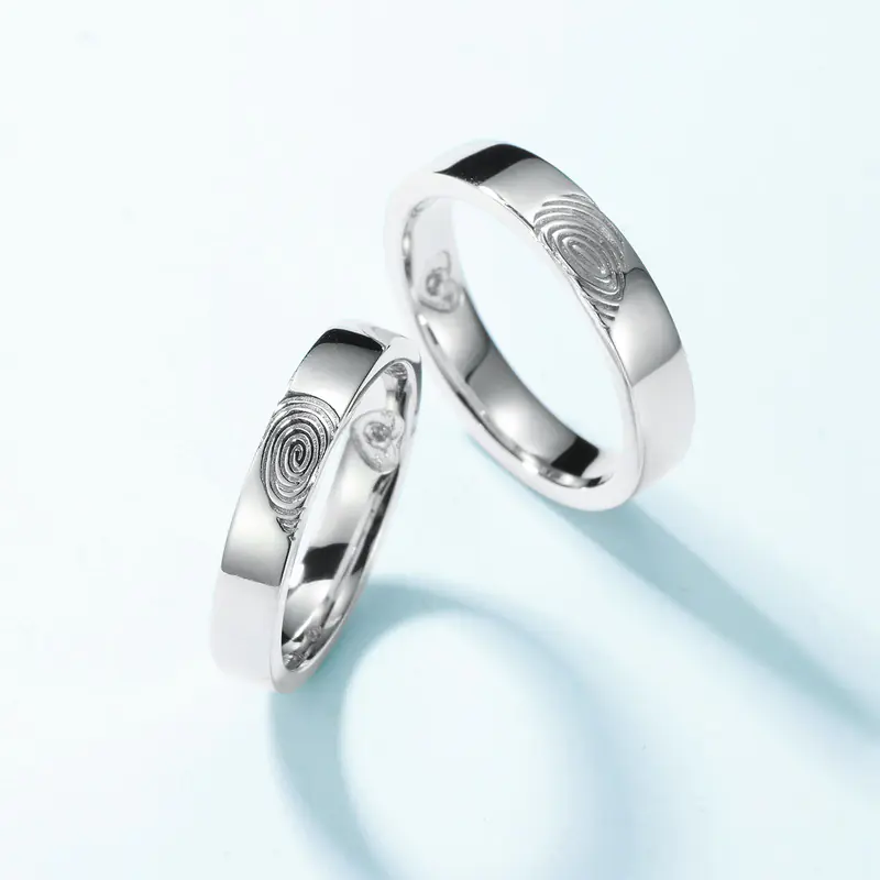 Fashionable Fingerprint Couple Rings for Couples - Image 7