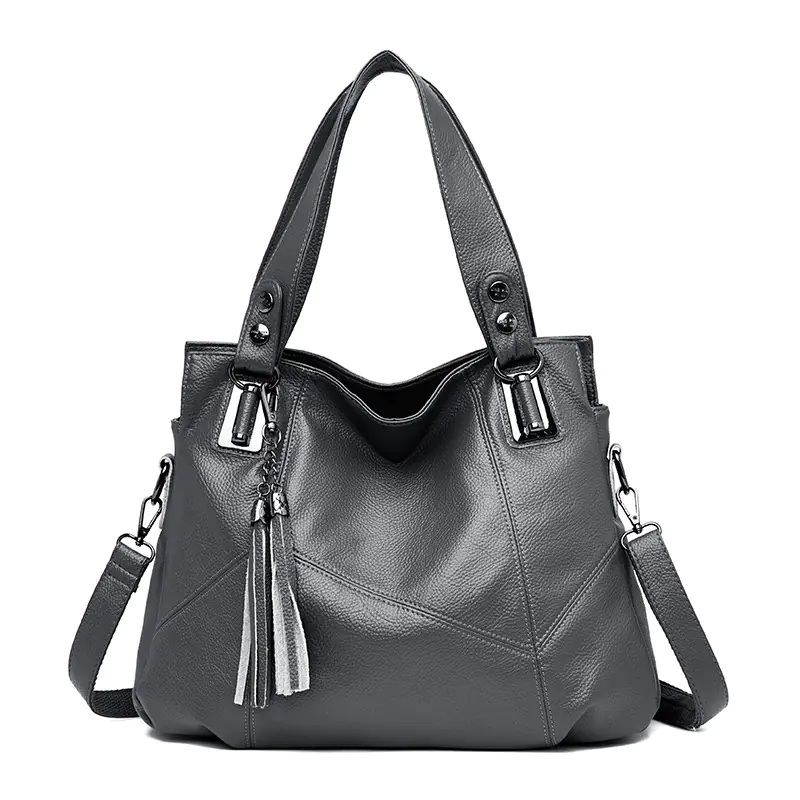 Fashionable Soft Leather Large Shoulder Bag for Women - Image 2