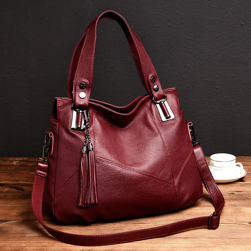 Fashionable Soft Leather Large Shoulder Bag for Women - Image 3