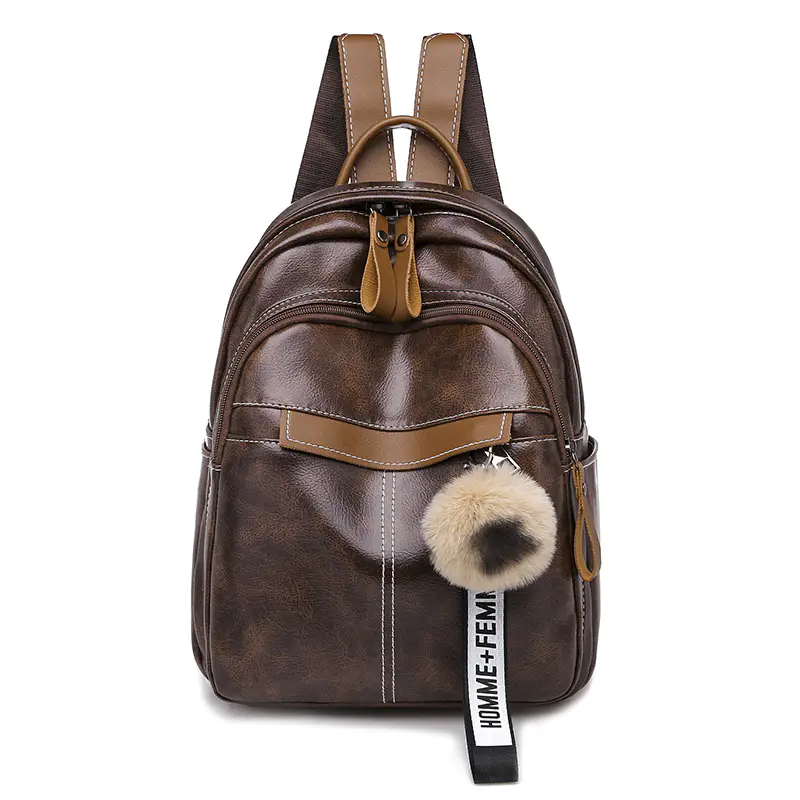 Fashionable Soft Leather Women's Backpack 2020 Model - Image 5