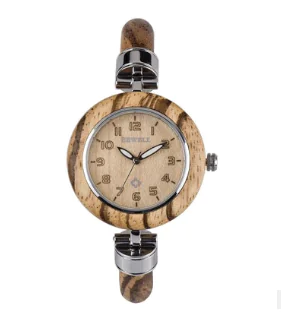 Fashionable Waterproof Wooden Watch with Bracelet for Women - Image 4