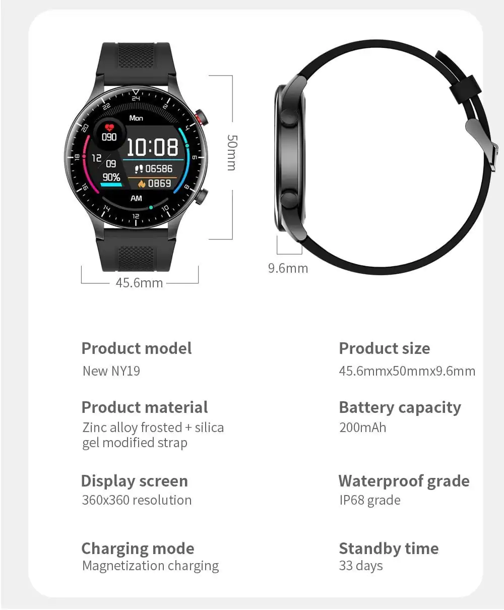 Full Touch Screen Smart Watch Heart Rate Testing Sports Music Smartwatch - Image 5