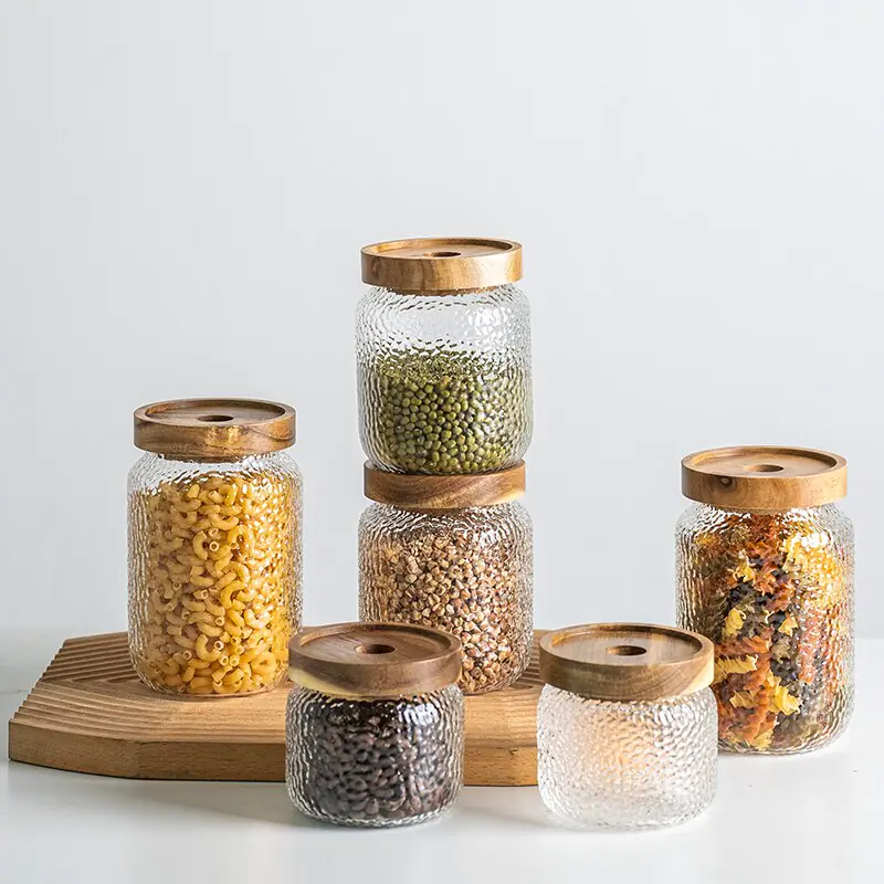 Glass Airtight Canister with Wood Lid - Image 2
