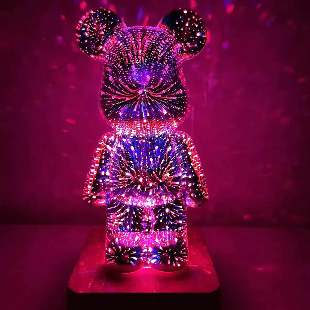 Glass Fireworks Bear LED Night Light - Image 2