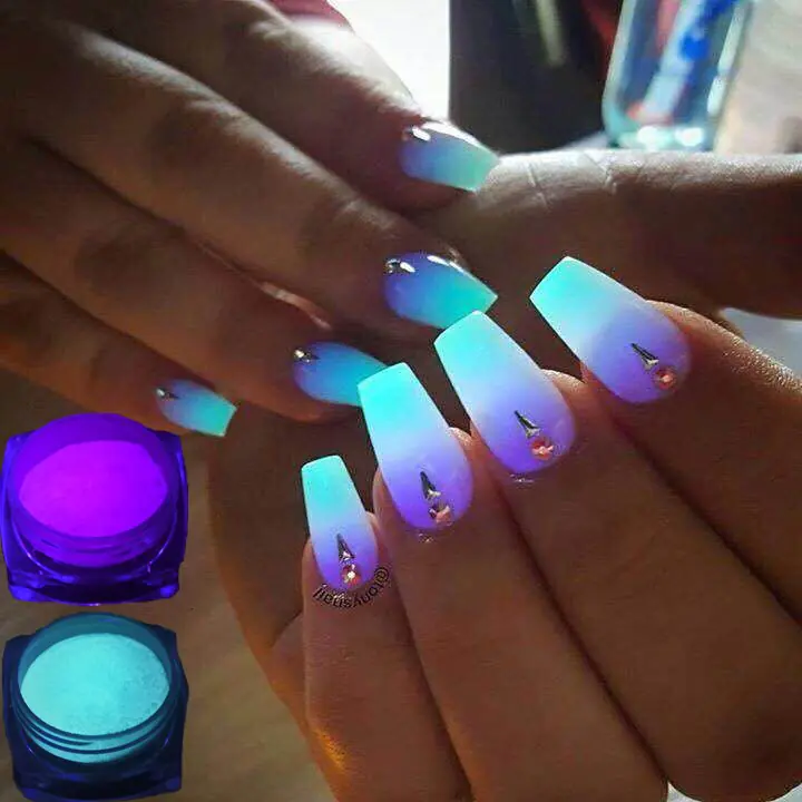 Glow-in-the-Dark Nail Powder - 10 Bright Colors - Image 4